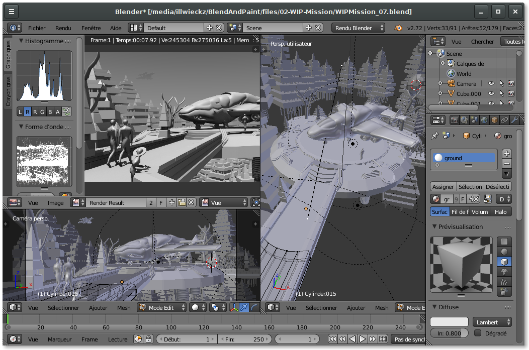 Interface de Blender