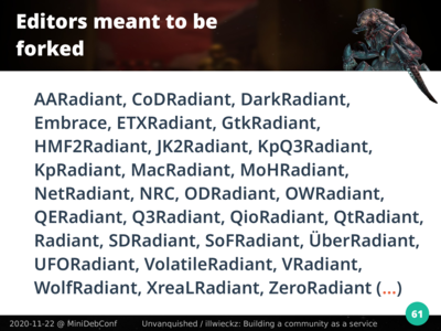 Longue liste de fork de radiant