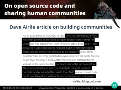 Copie d’écran du billet de blog de Dave Airlie