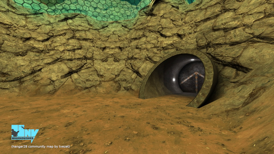 Fusion de terrain multitexturé dans la carte communautaire Hangar 28 par tvezet, avec des composants diffus, spéculaires, normaux et de hauteur